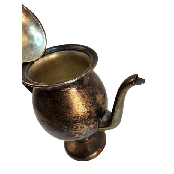 Antique Teapot Signed Lehman Brothers Silver Over Copper Plated Beautiful Pateni - Picture 8 of 8